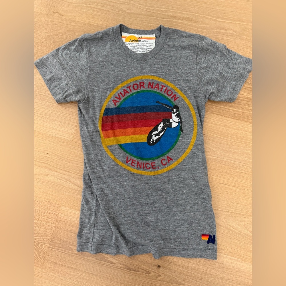 Aviator Nation Gray T Shirt Venice in XS